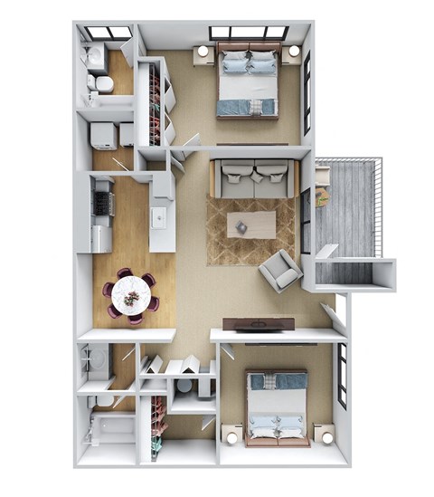 2 bedroom 2 bathroom floor plan Wynnwood Vinings apartments Atlanta GA